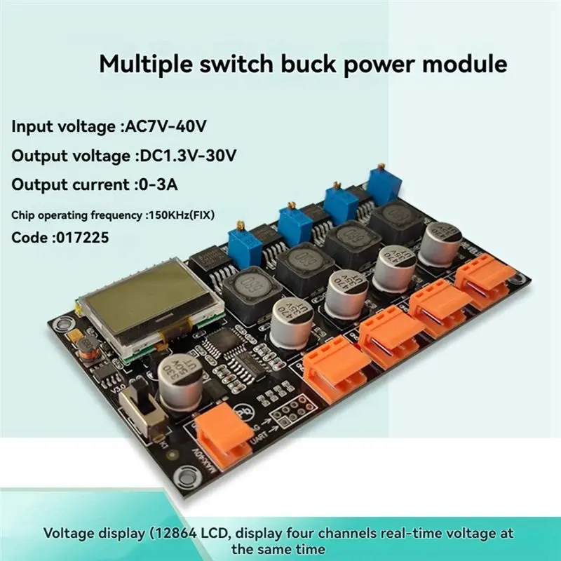 A84X-LM2596 Multi-Channel Switch Power Supply Power Module DC-DC Antihypertensive Digital Power Module DC1.5V-30V