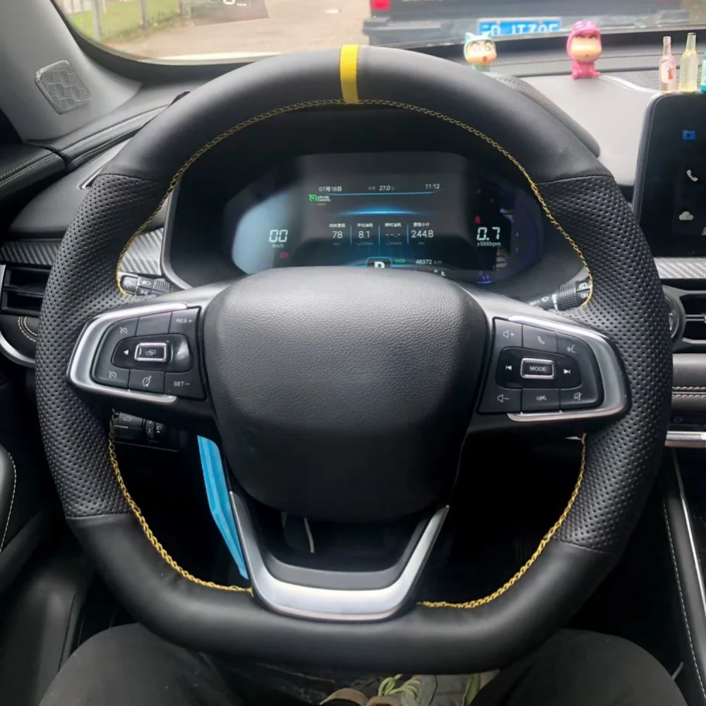 

Car Steering Wheel Cover DIY Microfiber Leather Hand Sewing For CHERY TIGGO 8 2021-2018 2020 2019 Auto Interior Accessories