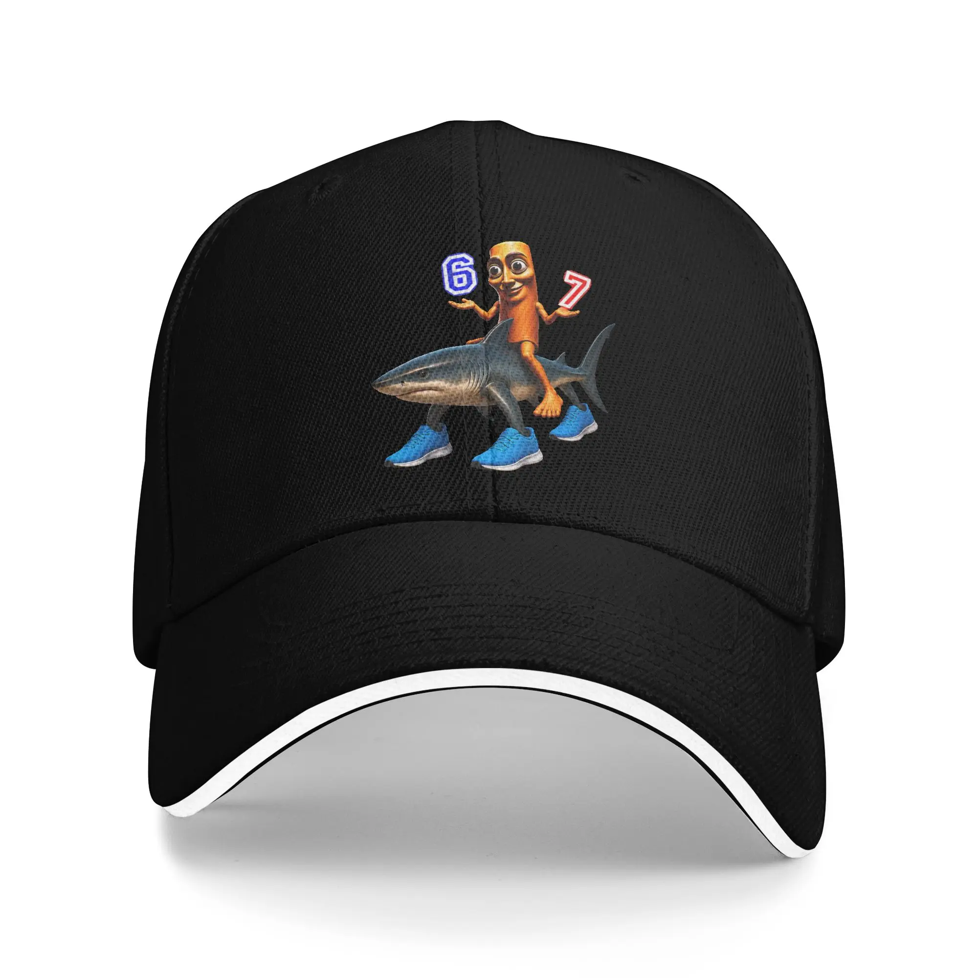 Tung Tung Sahur Riding Tralalero 67 Six Seven Hand Meme Baseball Cap  Outdoor Sports Trucker Hat Unisex Design Snapback Cap