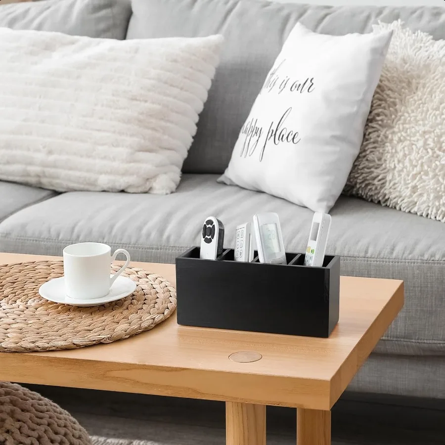 حامل قلم رصاص لمنظمي المكتب الخشبي والملحقات مع 4 فتحات لحامل فرشاة المكياج على سطح الطاولة أورجاني