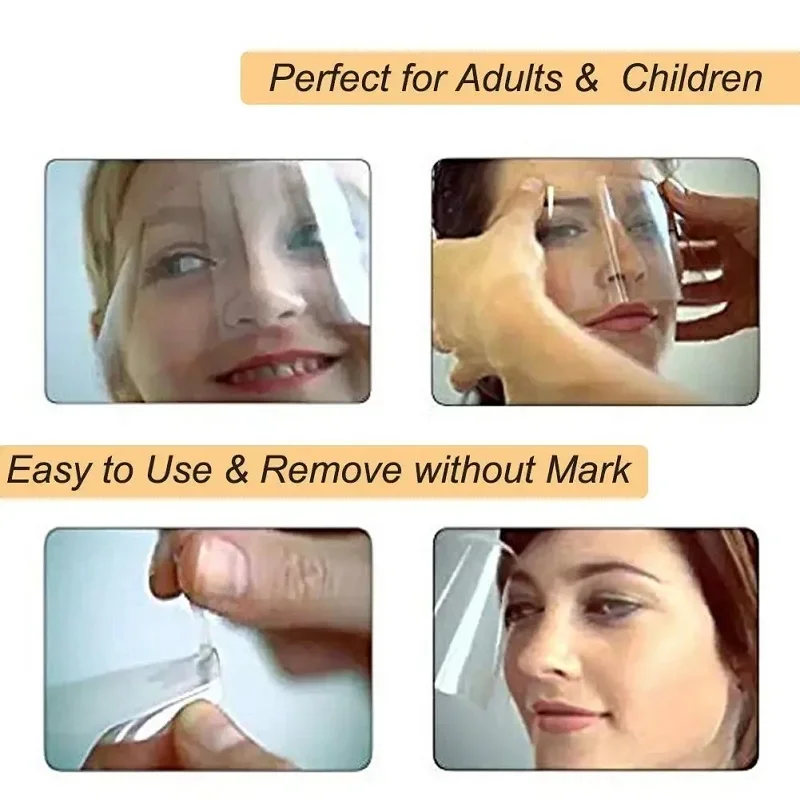 50pcs Disposable Haircut Face Shields with Scissors Makeup Shower Face Protector Mask Salon Supplies for Hairdressing