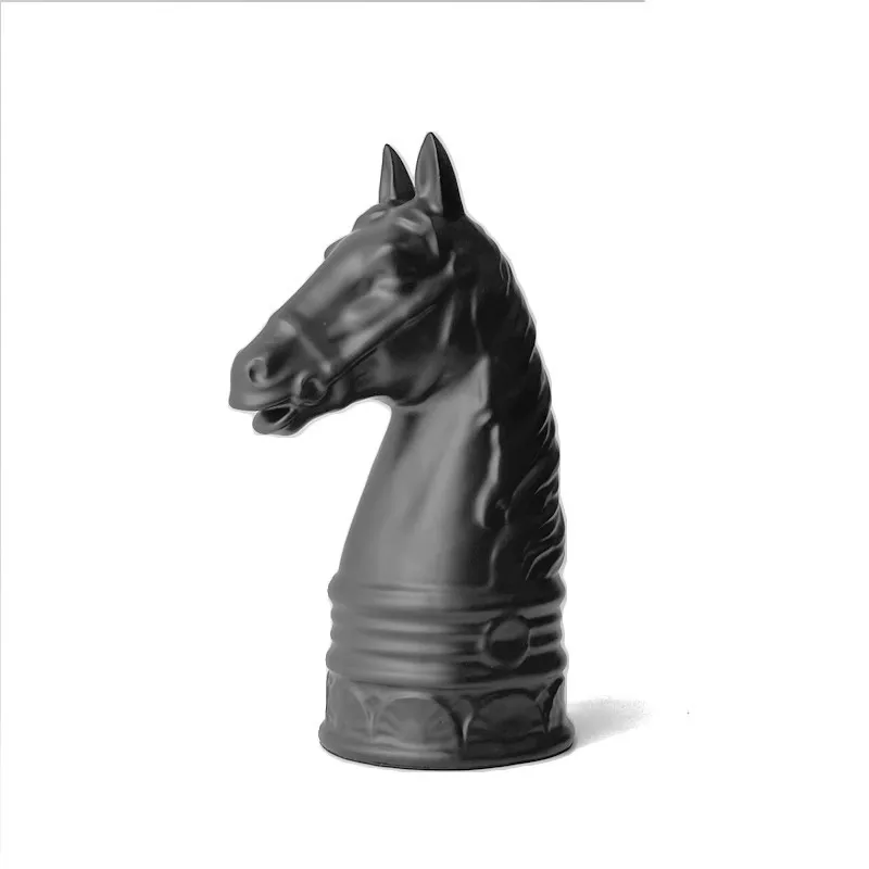 CX modern Italian minimalist black horse head ornament study tea room study desktop home decoration