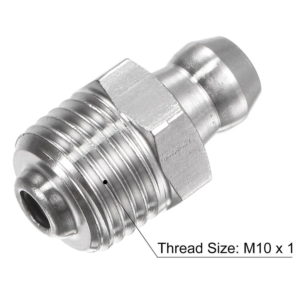 10Pcs Straight Hydraulic Grease Fitting M10 Thread Kit Grease Nozzle Connection 201 Stainless Steel Grease Nipples For Bearings