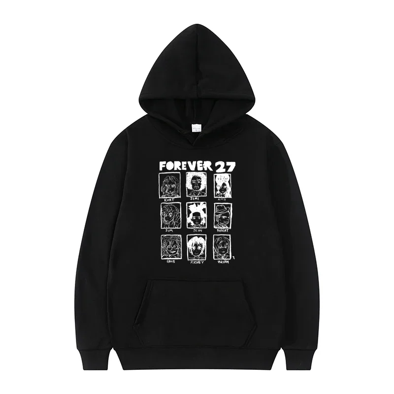 

Forever 27 Club New Trend Printed Hooded Sweatshirt Autumn and Winter Men Women Casual Fashion Long Sleeve Warm Top