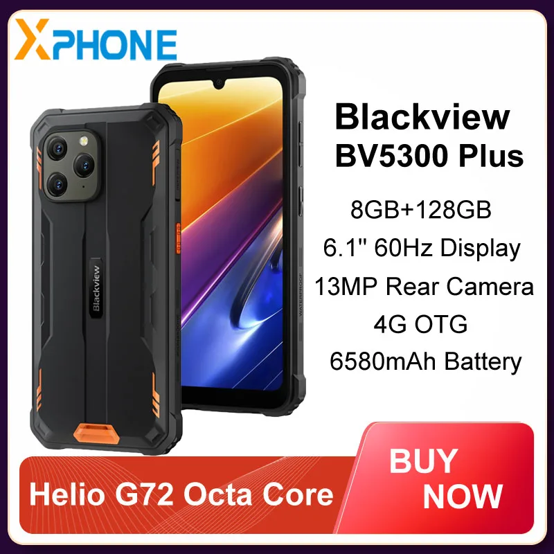 Blackview BV5300 Plus Rugged Phone 8GB 128GB Android 13 Octa-core G72 6.1'' HD Display  Mobile Phone 13MP 6580mAh Cellphone 4G O