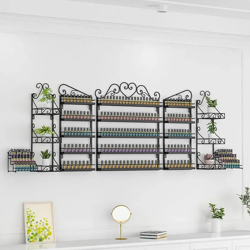 Iron Art Manicure Shelf Manicure Rack Display Rack Net Nail Polish Oil Shelf  Hanging Wall Nail Polish Rack Wall Display