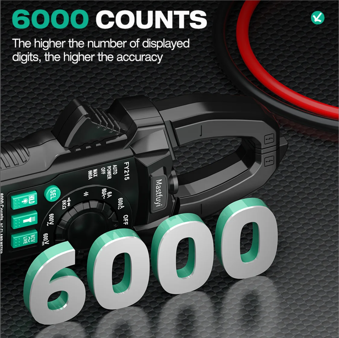 MASTFUYI penjepit Meter Digital, Multimeter rentang otomatis RMS presisi tinggi AC/DC arus voltase Inrush tes suhu arus