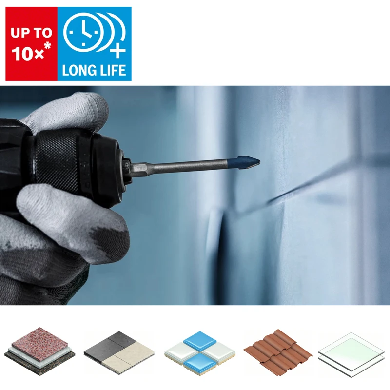 

BOSCH 2608900590 EXPERT HEX-9 Жесткое керамическое сверло 6 мм с шестигранным хвостовиком 10X Длинный срок службы Сверло для камня высокой твердости