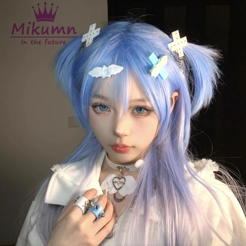 Mikumn Handmade Angel Wings Love Blue Cross Hairpin /Star Wing Hair Clip/ Cross Chain Pendant Hairpin Women Girls