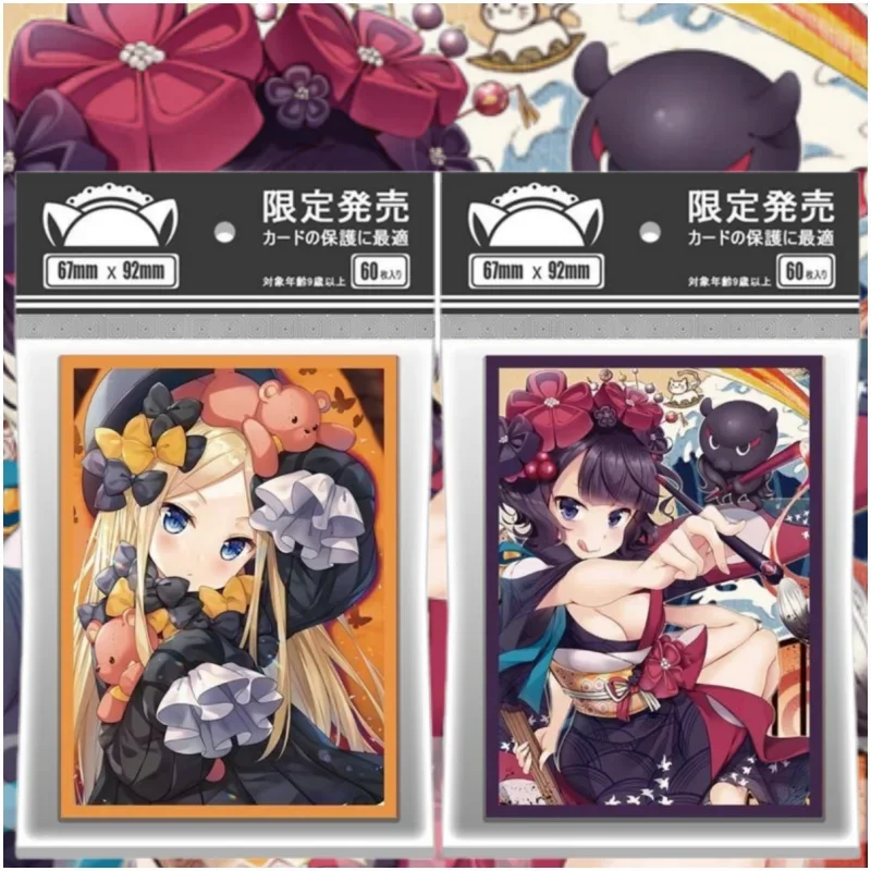 60pcs/Set Cards Sleeves Anime FATE FGO Abigail Katsushika Hokusai Self Made Anime Game Collect Protector Album Binder DIY Toys