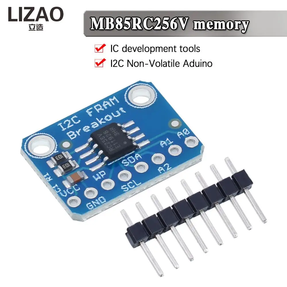 LIZAO MB85RC256V Memory IC 32KB Development Tools I2C Non-Volatile FRAM Breakout Board Module for IoT Sensor Devices