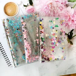 A7 Colorful Cover Transparent Loose Leaf Binder Cover Journal Sketchbook Accessories Diary Office Supplies