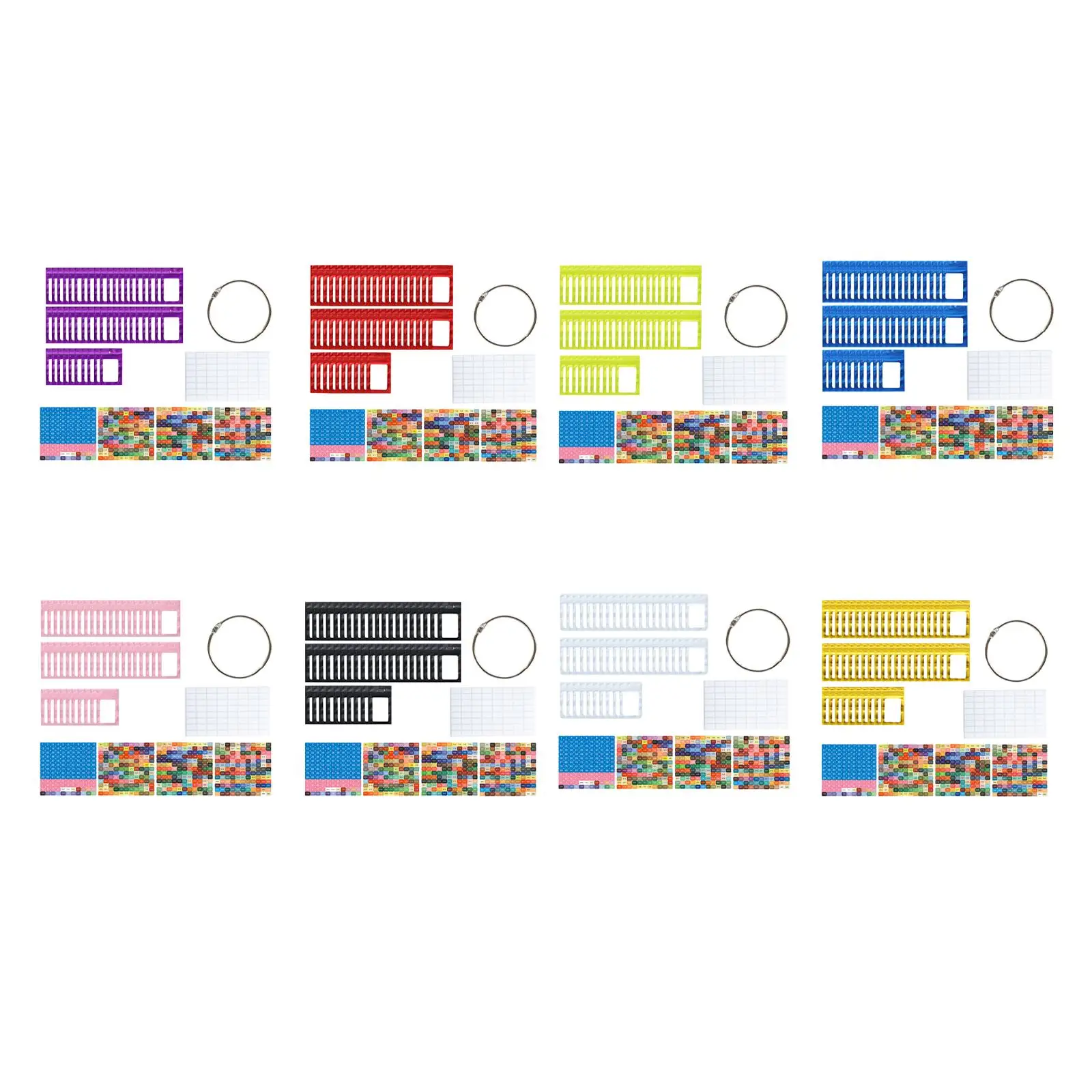 Self Locking Bags with Binder Rings and Stickers PP Clear Pouches Compact Small Item Organizer for Diamond Art Accessories