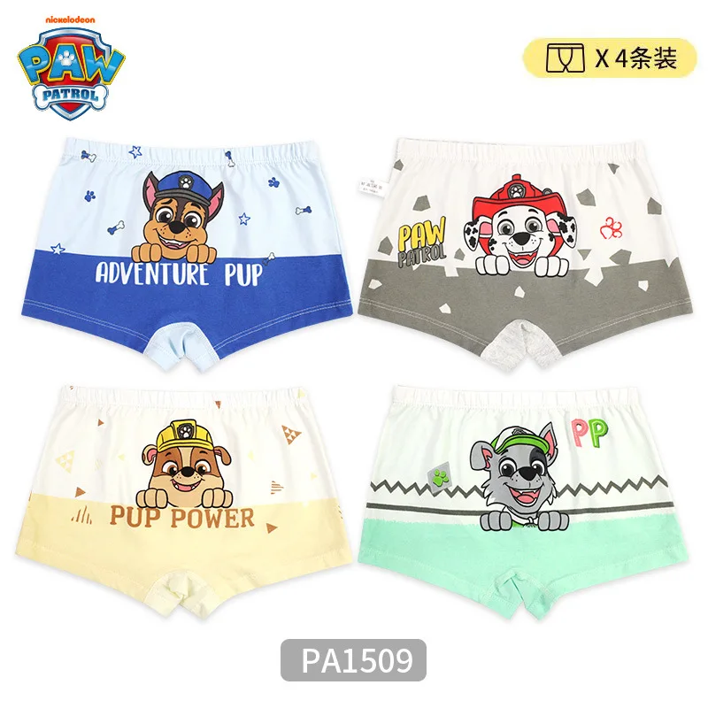 Nuovo 4 pezzi Paw Patrol Boys Undepants cotone biancheria intima traspirante Chase Marshall Skye macerie bambini slip a quattro angoli regali per