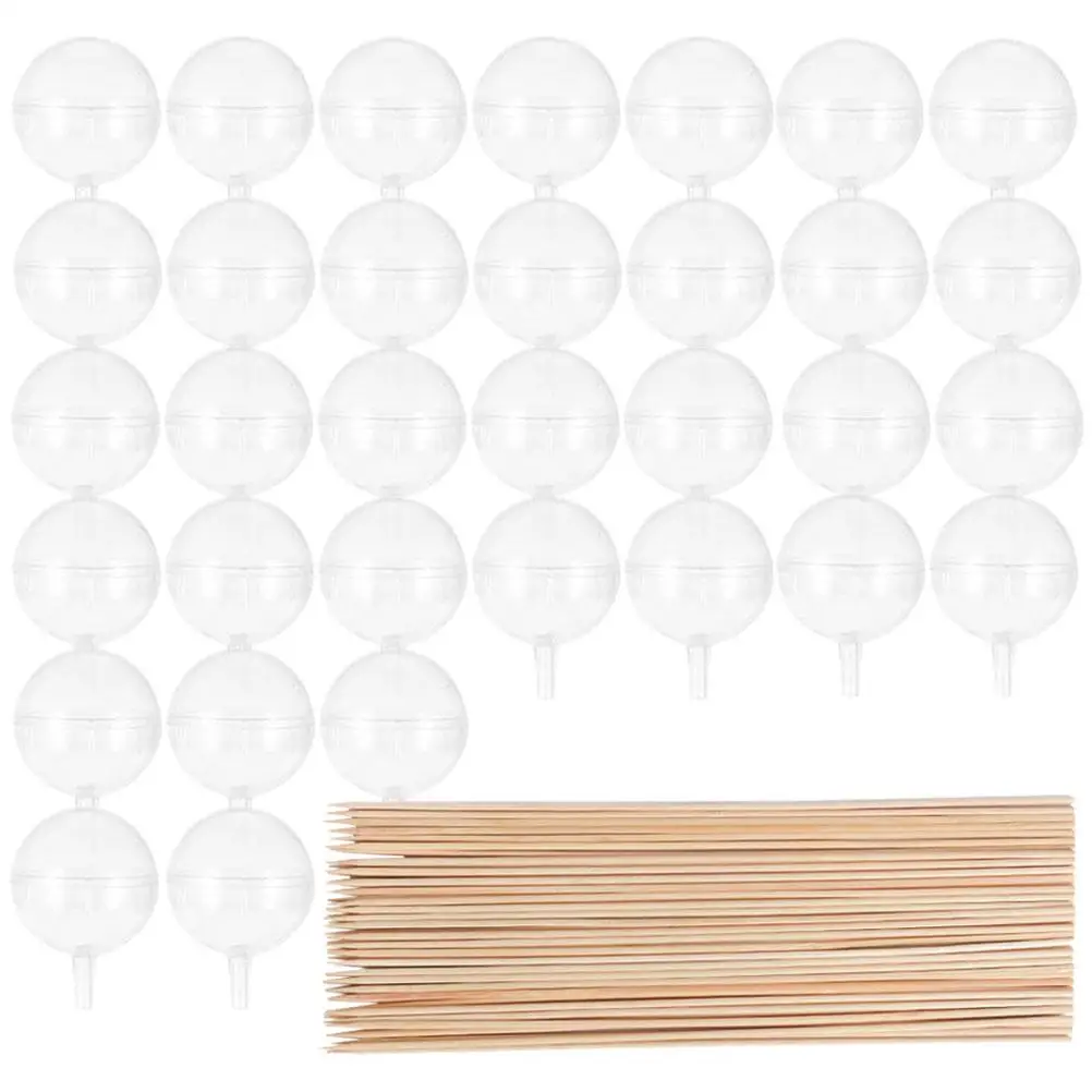 

100 Pcs Crystal Ball Bouquet Chocolate Gift Cup Clear Truffle Wrapper Candy Holders Acrylic Wood Valentine DIY Craft Supplies