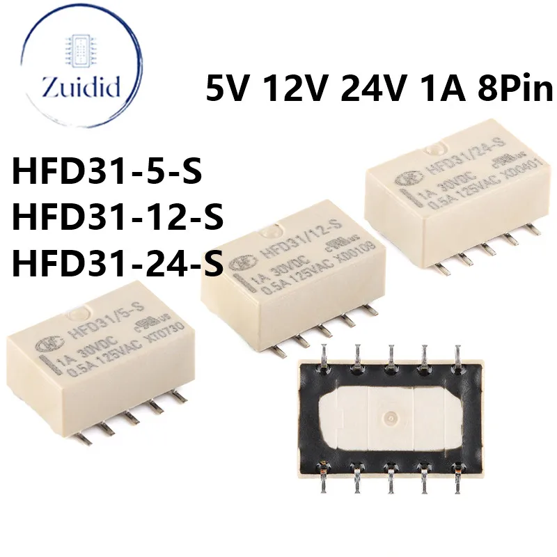 

10/1pcs Signal Relays HFD31 DC 5V 12V HFD31-5-S HFD31-12-S 5VDC 12VDC 1A 8PIN Mini SMD Power Relay