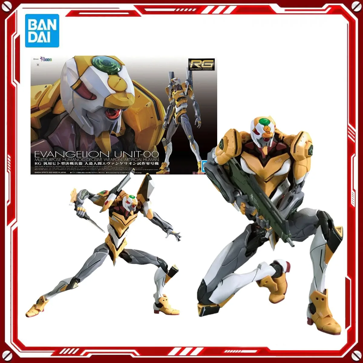

Bandai Genuine EVA Anime Model Kits EVANGELION UNIT-00 Toys RG Action Figure Assembly Model Gift for Kids Christmas present