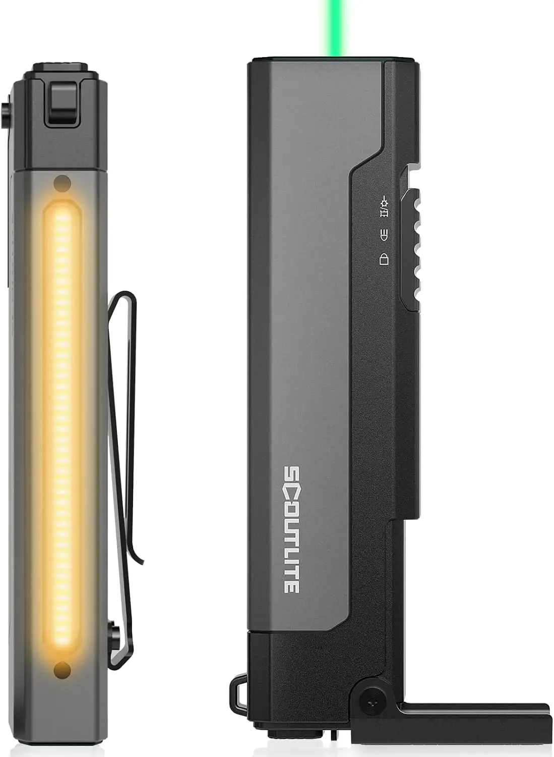 

Компактный магнитный фонарь 2000 люмен с зеленым лучом, комбинированный белый и теплый LED-свет для кемпинга, экстренных работ и использования на открытом воздухе