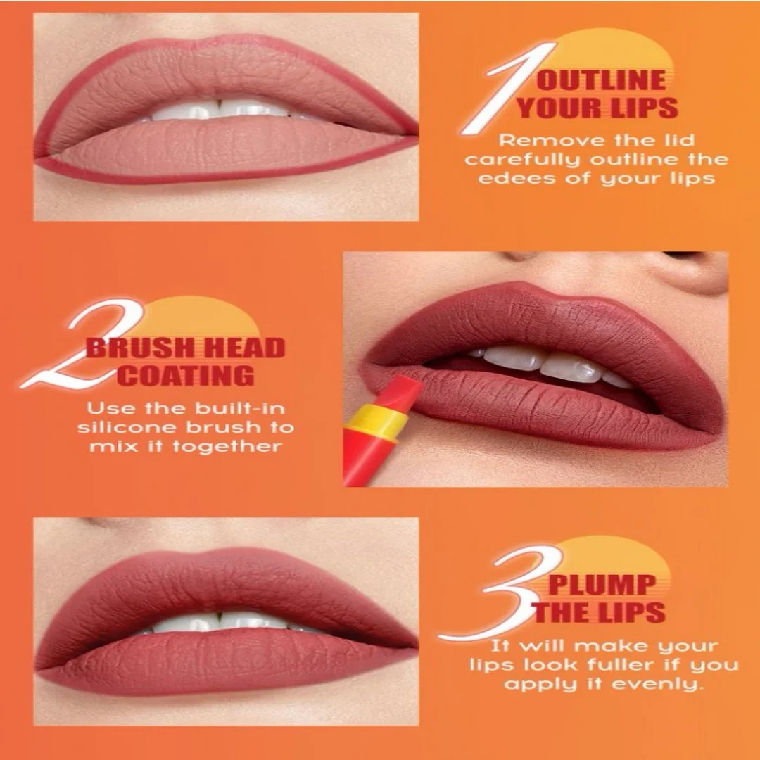 Penna automatica per labbra setosa 2In1 Pennello in silicone a doppia testa Lipliner Rossetto Impermeabile a lunga durata A prova di sudore A prova di sbavature