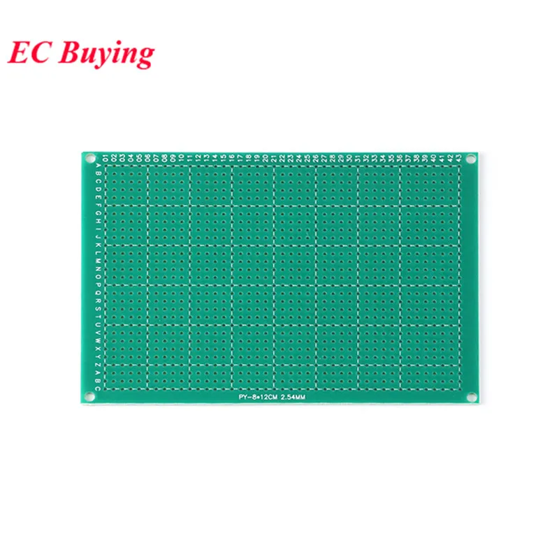 Prototype PCB en cuivre simple face, carte de circuit imprimé universelle bricolage, plaque de planche à pain, 8x12cm, 80x120mm, 2 pièces par lot, 8x12cm