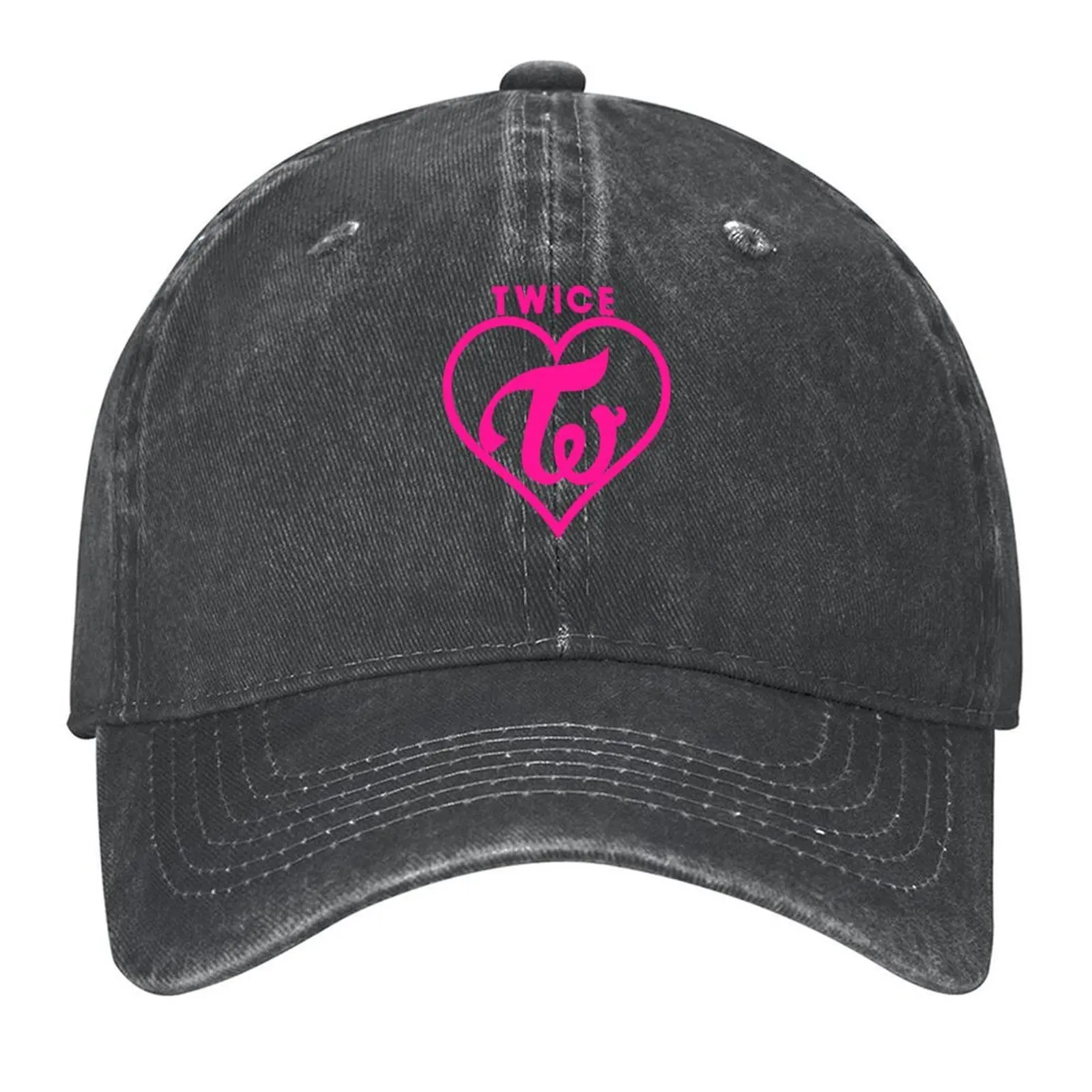 

Twice Heart Pink Baseball Cap tea Hat birthday black Sun Hat For Children Women's Hats Men's