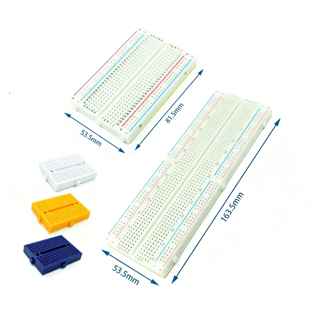 170 / 400 / 830 Tie Points Solderless Breadboard MB-102 BB-801 SYB-170 Prototype Universal PCB Jumper Dupont Test Bread Board