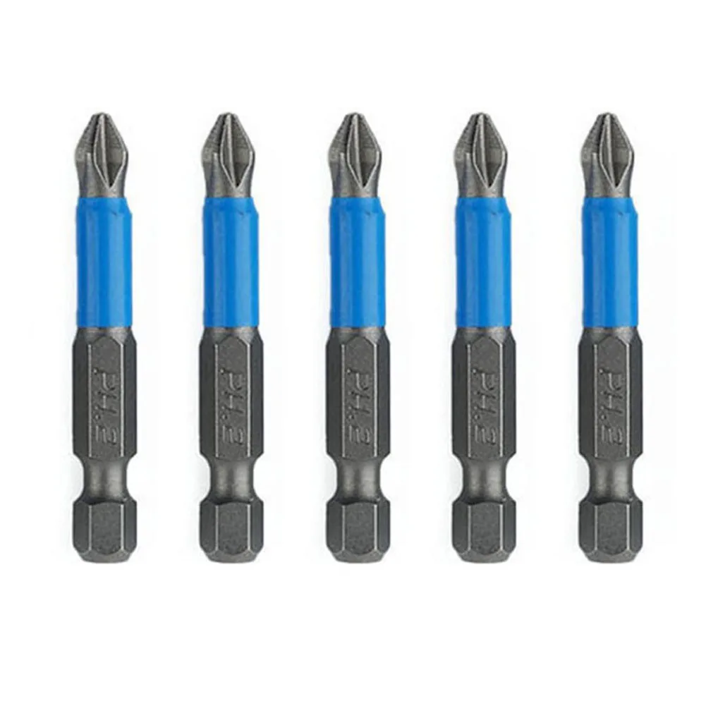 5pcs 50mm Anti Slip Screwdriver Electric Impact Bit PH1 PH2 PH3 PZ1 PZ2 PZ3 For 1/4inch Electric Hand Drill Screwdriver