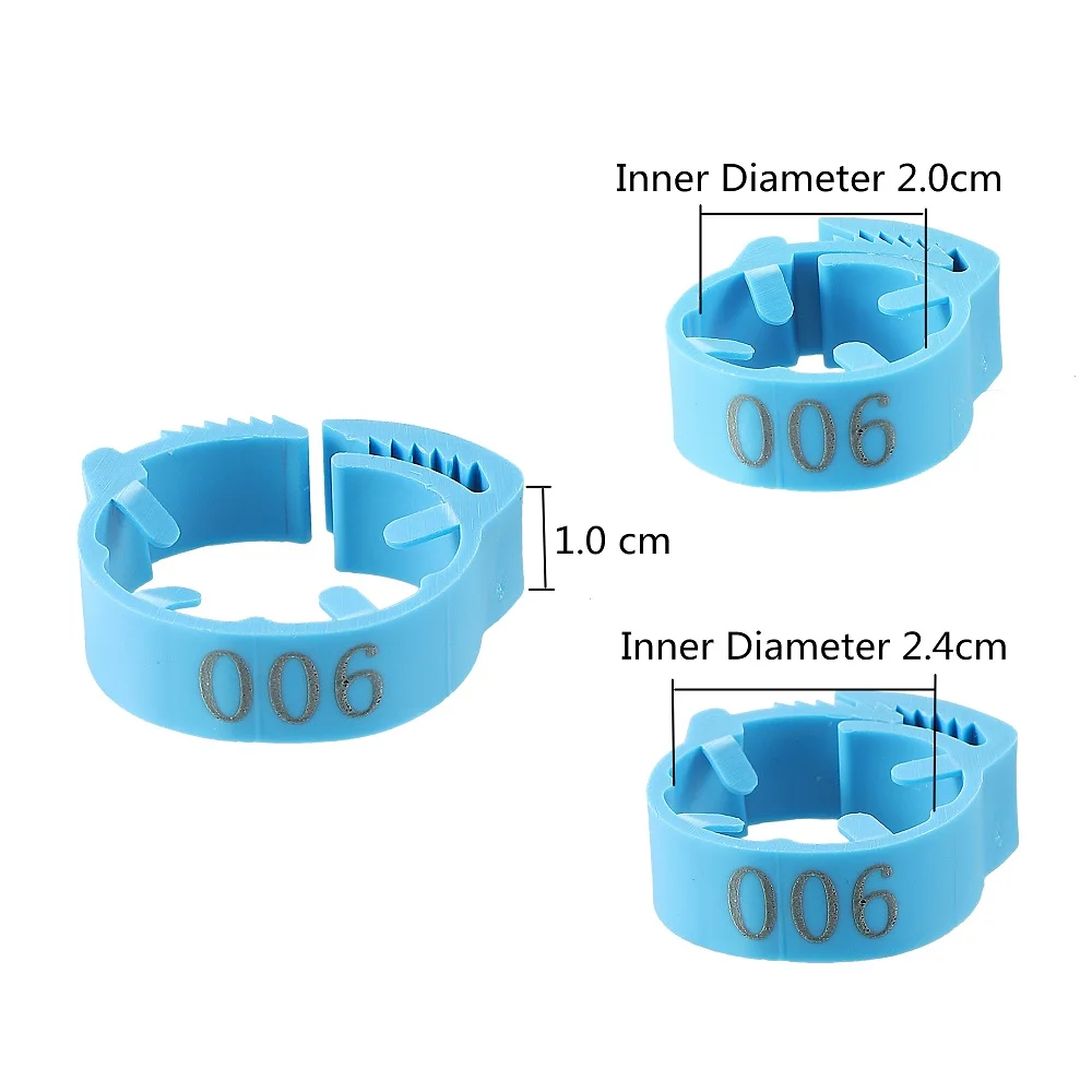 Chicken Foot Ring Adjustable Size Poultry Leg Digital Label Buckle Ring 6 Colors Plastic Chick Duck Goose Farm Equipment