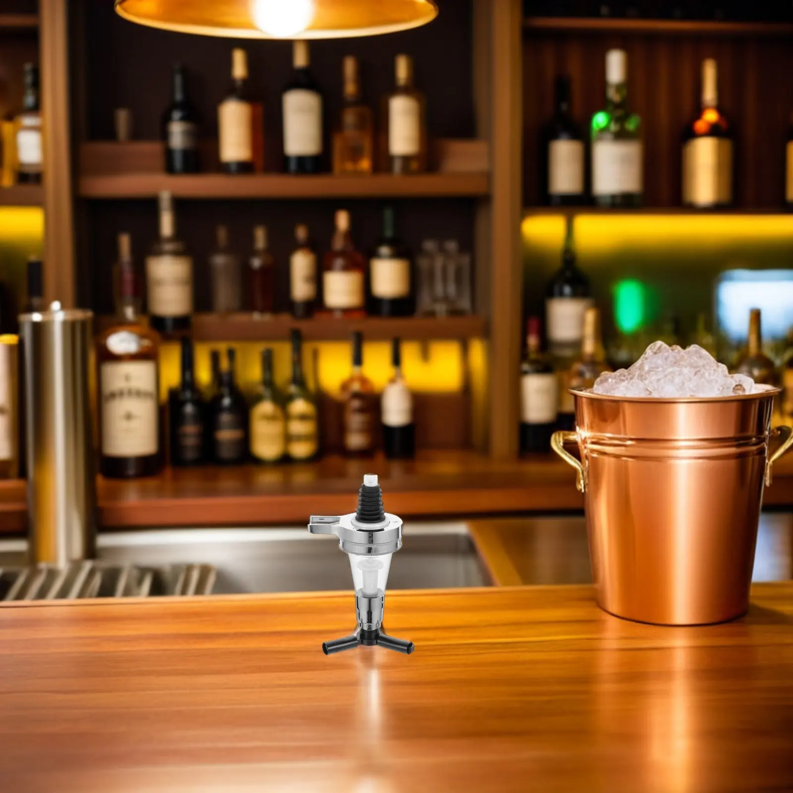 Wall Mounted Bar Butler Spirit Bottle Holder Stainless Steel Precise Dispensing Bracket Suitable for Home Bartenders Bars