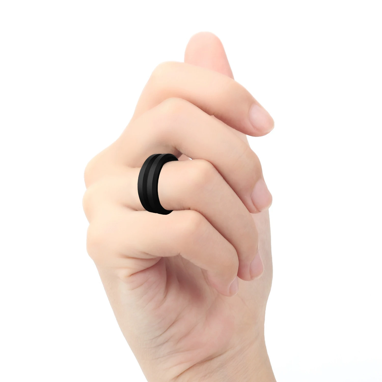 1pc 8mm New Sports Rings Hypoallergenic Mens Wedding Silicone Finger Ring Gift For Men 7-11 Size Outdoor Running Jewelry image 3