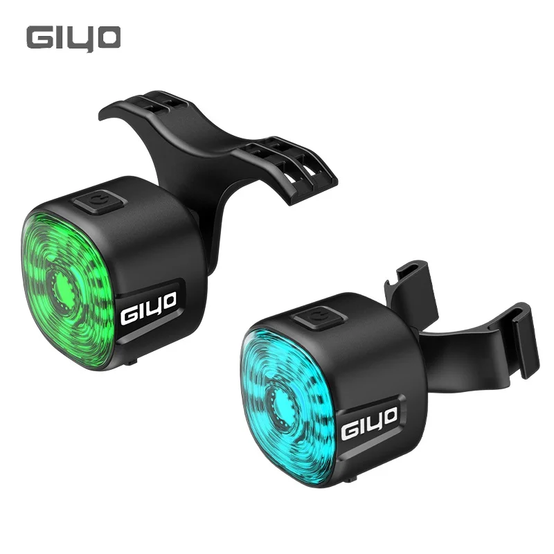 Giyo 7 Colors Bicycle Rear Light Smart Brake Sensing Road Bike Night Cycling Taillight IP66 Waterproof MTB Seatpost Flash Lamp