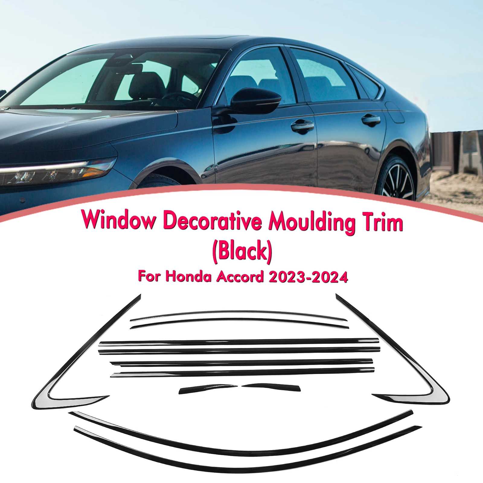 

Car Exterior Window Strip Trim Weatherstrip Windshield Seal For Honda Accord 2023-2024