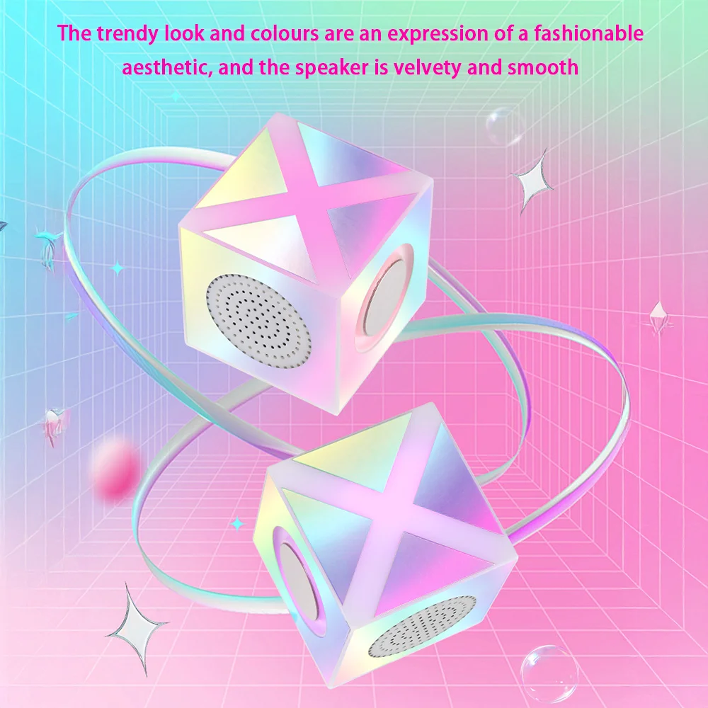 D28 Bluetooth Speaker【XO】Cool Colorful Lights Smart Speaker Portable Desktop Mini Speaker