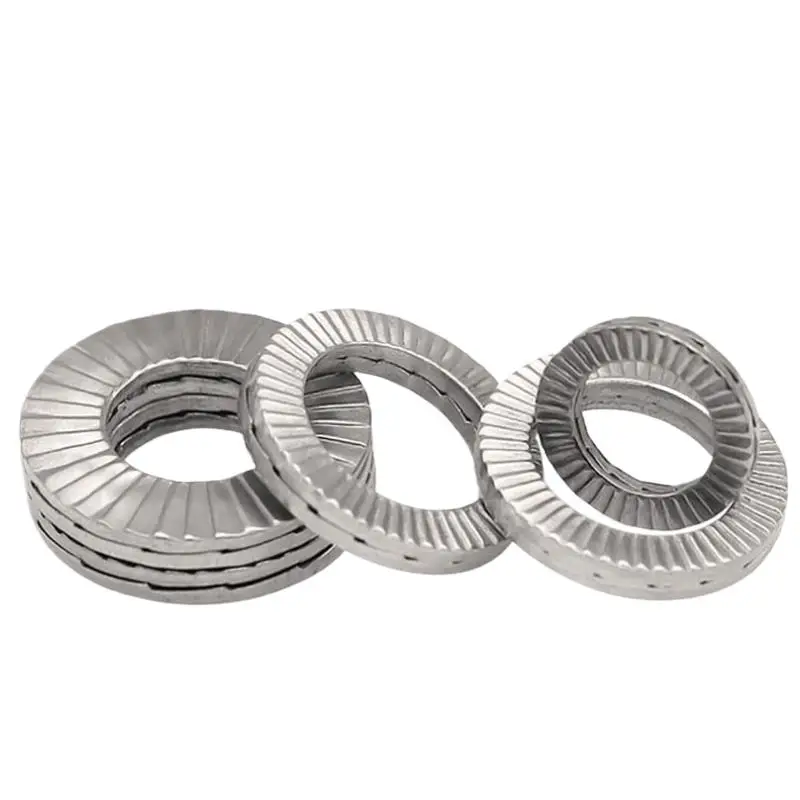 

Custom Made Шайба Двойн Stainless Steel 316 Double Stacked Washers DIN25201 NL3-68SP Two Fold Self Locking Washer Gasket