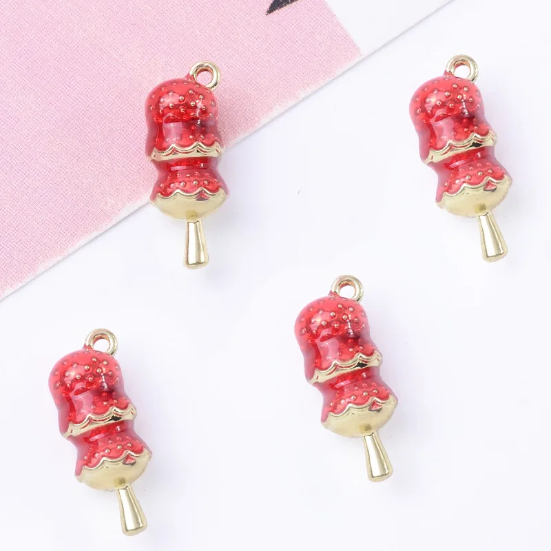 

100Pcs sets accessories color-preserving children's fun rock sugar gourd pendant DIY Chinese New Year earrings bracelet pendant