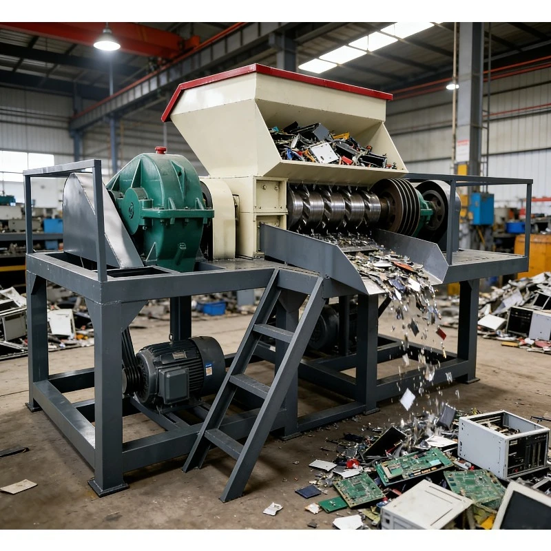 10 Ton/H Industrial Double Shaft Shredder for Metal Plastic and Coconut Husk Processing