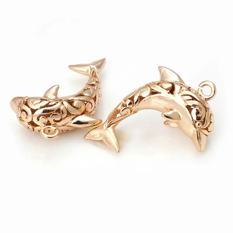 6PCS 18K Gold Color Brass Dolphin Charms Pendants High Quality Diy Jewelry Making Supplies Necklace Earrings Accessories