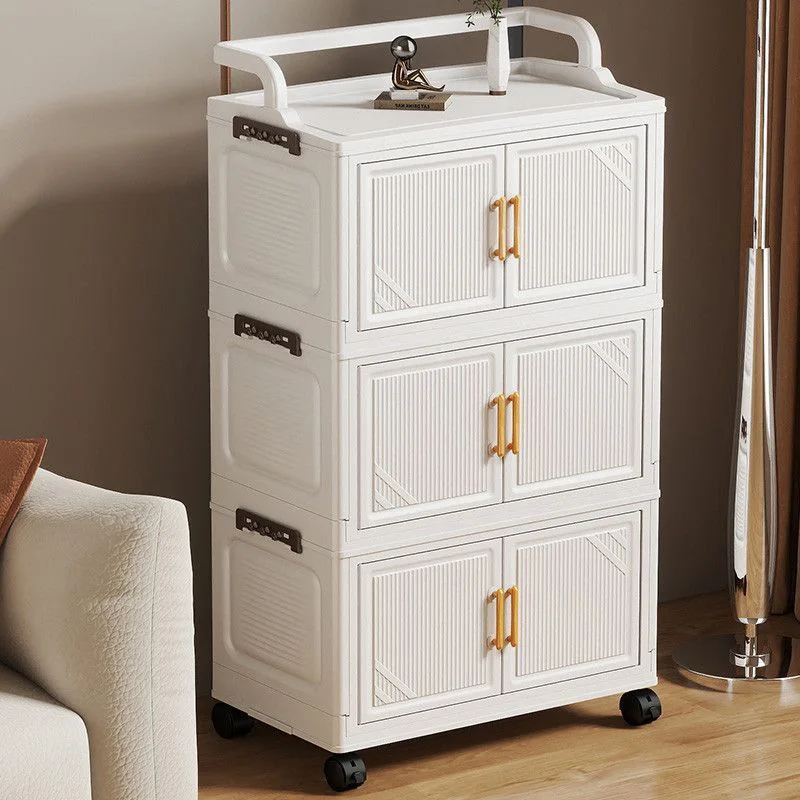 Thickened Multi-layer Toy Storage Cabinet Large Capacity Home Living Room Snack Organizer Foldable Multi-layer Storage Cabinet