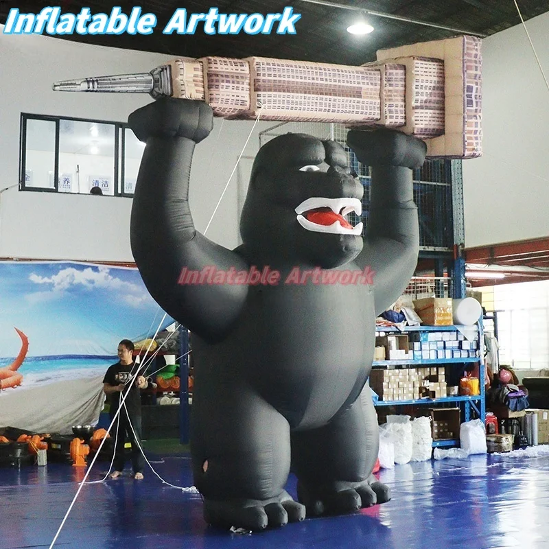 Personalized Large Blow up Gorilla Holding up The Tower for Garden Stage Decoration Toy