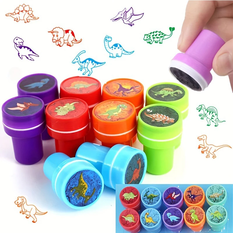 10 Stück Cartoon-Tier-Stempel für Scrapbooking, DLYPainting, Fotoalbum-Dekoration ﻿ Geburtstagsgeschenke für Taschenfüller 03
