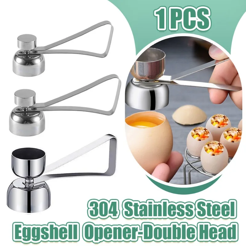 

304 Stainless Steel Egg Scissors Eggshell Opener Double Head Metal Boiled Egg Creative Gadgets Kitchen Cooking Accessories Tools