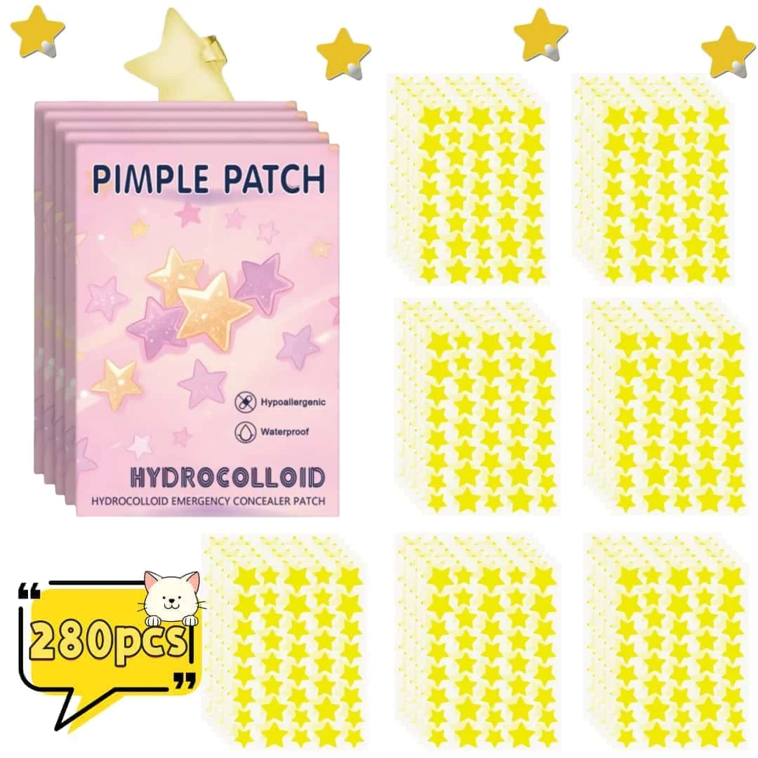 pieces of multi-color star acne patches, facial acne patches, concealer acne patches, and pimples patches, ultra-thin