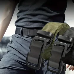 2pcs Mens Tactical Automatic Buckle Belt - Quick-Drying Polyester Waistband, Iron Buckle, Ideal for Outdoor Leisure, Sports, and