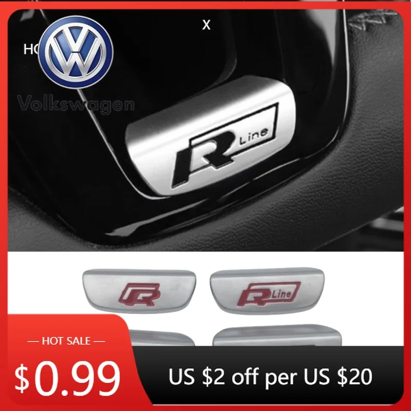 

Новинка 2026: Эмблема-наклейка 3D ABS для рулевого колеса Volkswagen R-Line, 1 шт., стайлинг, автоаксессуары