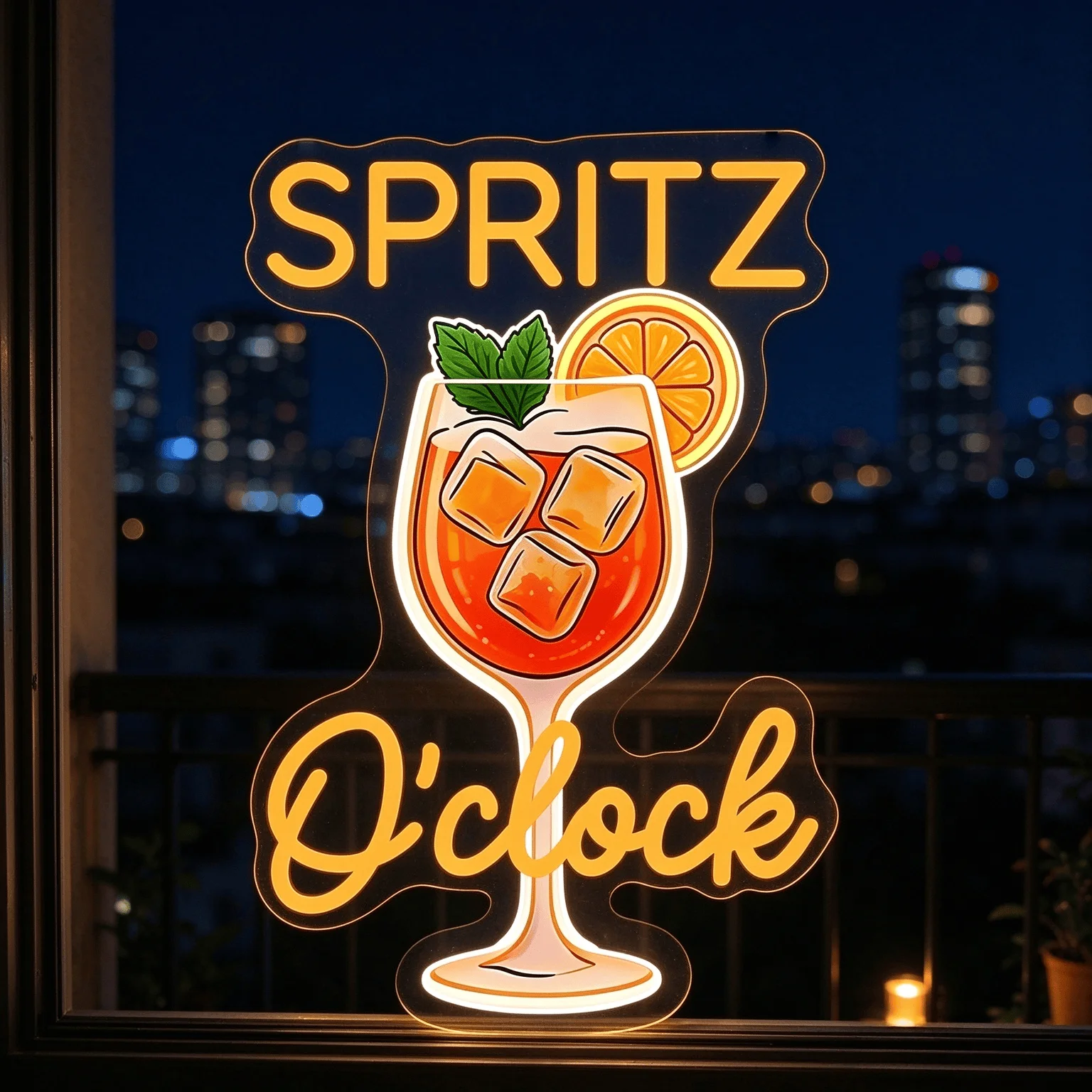 Spritz O'clock Neon Sign,USB Operated Wall Decor, Wall Art for Home Bar, Pub, Restaurant, Birthday Housewarming Gift