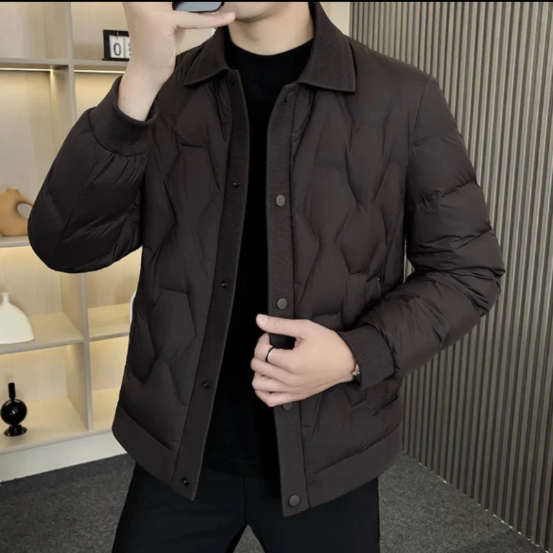 

Zhuolun Paofan 90 White Du down Men's Turn-down Collar down Jaet Winter New Sle European Luxury Casual Faion Outerwear