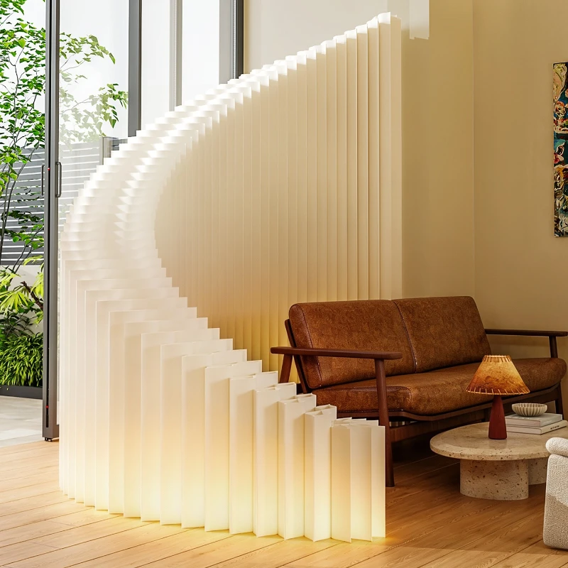 Paper screen partition modern simple background wall living room office beauty salon foldable mobile live stream partition