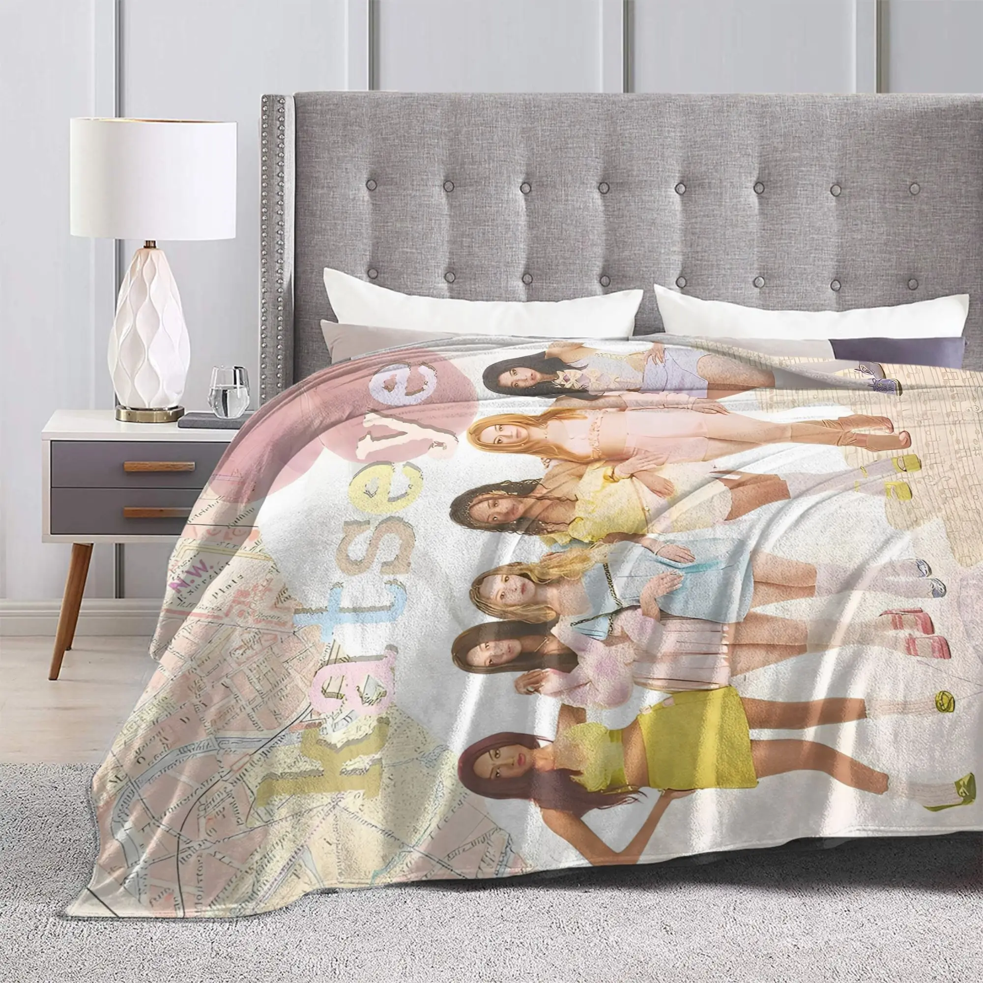 Katseye Kpop الفانيلا رمي بطانية صوفيا لارا ميغان البطانيات للفراش مكتب سوبر لينة لحاف #2