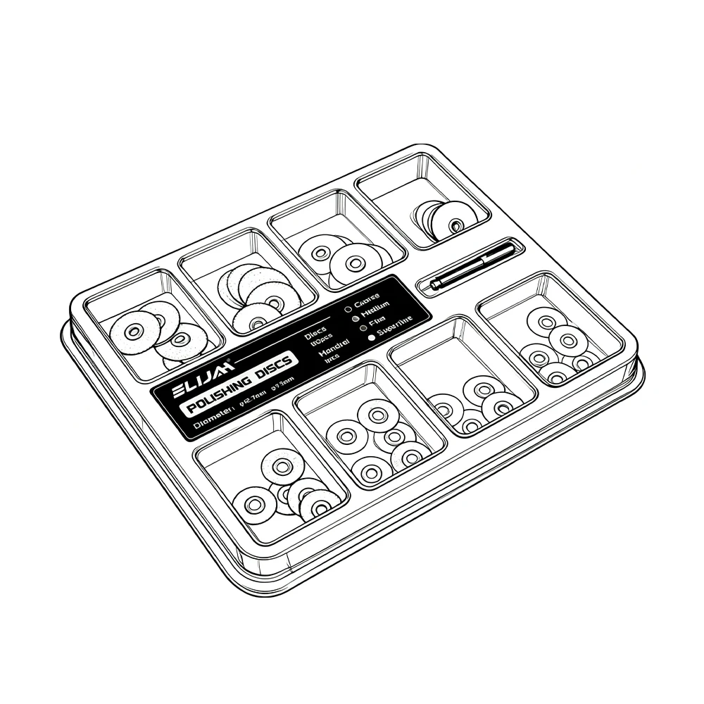 

ELIJAH 80Pcs/Box RA Shank Dental Finishing Polishing Discs Holding Rod Soflex Flexi Disc Teeth Whitening Dentist Material