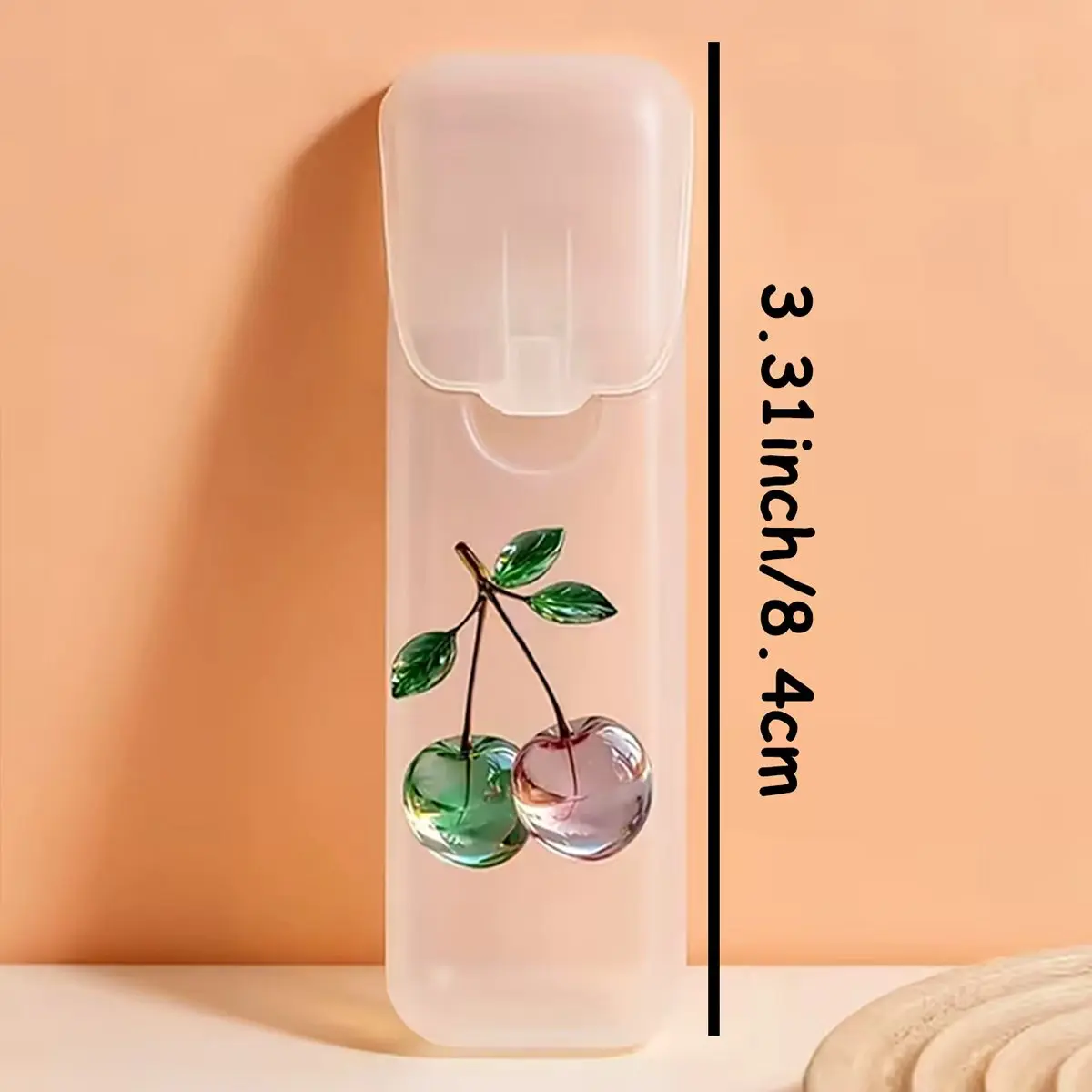 1/2/4Pcs Beautiful Cherry Pattern Portable Travel Storage Box - Toothpicks, Dental Floss, Pills, and Daily Storage Organizer, Compact and Convenient, Travel Storage Box, Mini Storage Box, Suitable for Carrying Small Items, Leak-Proof Travel Pill Storage Box, Portable Cotton Swab Box, Can Be Used as a Holiday Gift